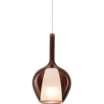Ideal Lux - Lámpara colgante con cable KALIQUE 1xE27/42W/230V Ø 18 cm cobre ahumado