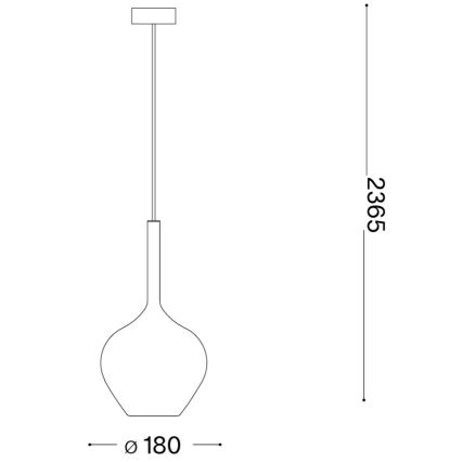 Ideal Lux - Lámpara colgante con cable KALIQUE 1xE27/42W/230V Ø 18 cm transparente
