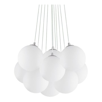 Ideal Lux - Lámpara colgante con cable MAPA 11xE14/40W/230V Ø 58 cm blanca