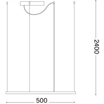 Ideal Lux - Lámpara colgante con cable ORACLE SLIM LED/33W/230V 3000K CRI 90 50x50 cm negra