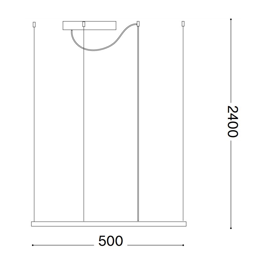 Ideal Lux - Lámpara colgante con cable ORACLE SLIM LED/33W/230V 3000K CRI 90 50x50 cm negra