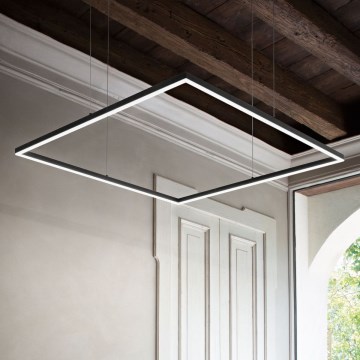 Ideal Lux - Lámpara colgante con cable ORACLE SLIM LED/33W/230V 3000K CRI 90 50x50 cm negra