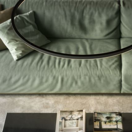 Ideal Lux - Lámpara colgante LED con cable ORACLE SLIM LED/83W/230V 2700K IRC 90 Ø 150 cm negra