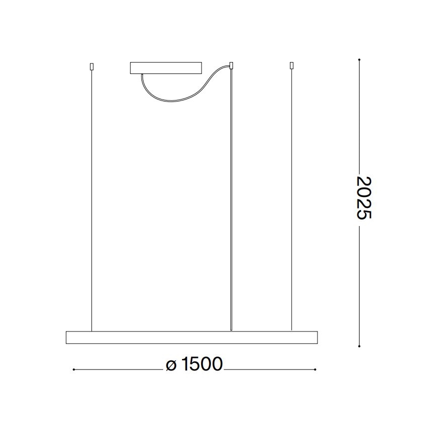 Ideal Lux - Lámpara colgante LED con cable ORACLE SLIM LED/83W/230V 2700K IRC 90 Ø 150 cm negra