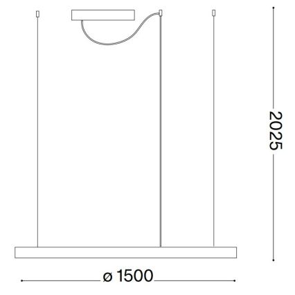 Ideal Lux - Lámpara colgante con cable ORACLE SLIM LED/83W/230V 3000K CRI 90 Ø 150 cm blanca