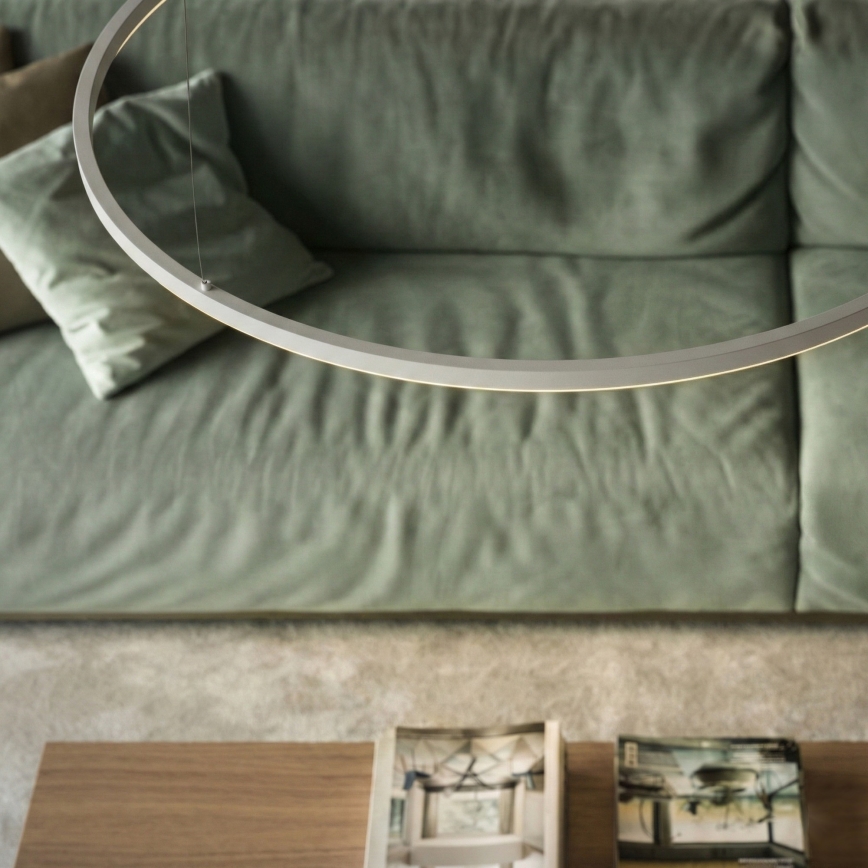 Ideal Lux - Lámpara colgante con cable ORACLE SLIM LED/83W/230V 3000K CRI 90 Ø 150 cm blanca