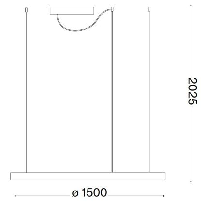 Ideal Lux - Lámpara colgante con cable ORACLE SLIM LED/83W/230V 3000K CRI 90 Ø 150 cm blanca