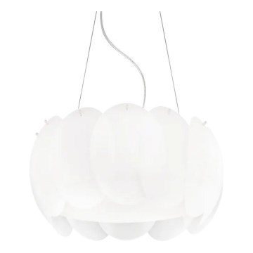 Ideal Lux - Lámpara colgante con cable OVALINO 5xE27/60W/230V, Ø 44 cm, blanca