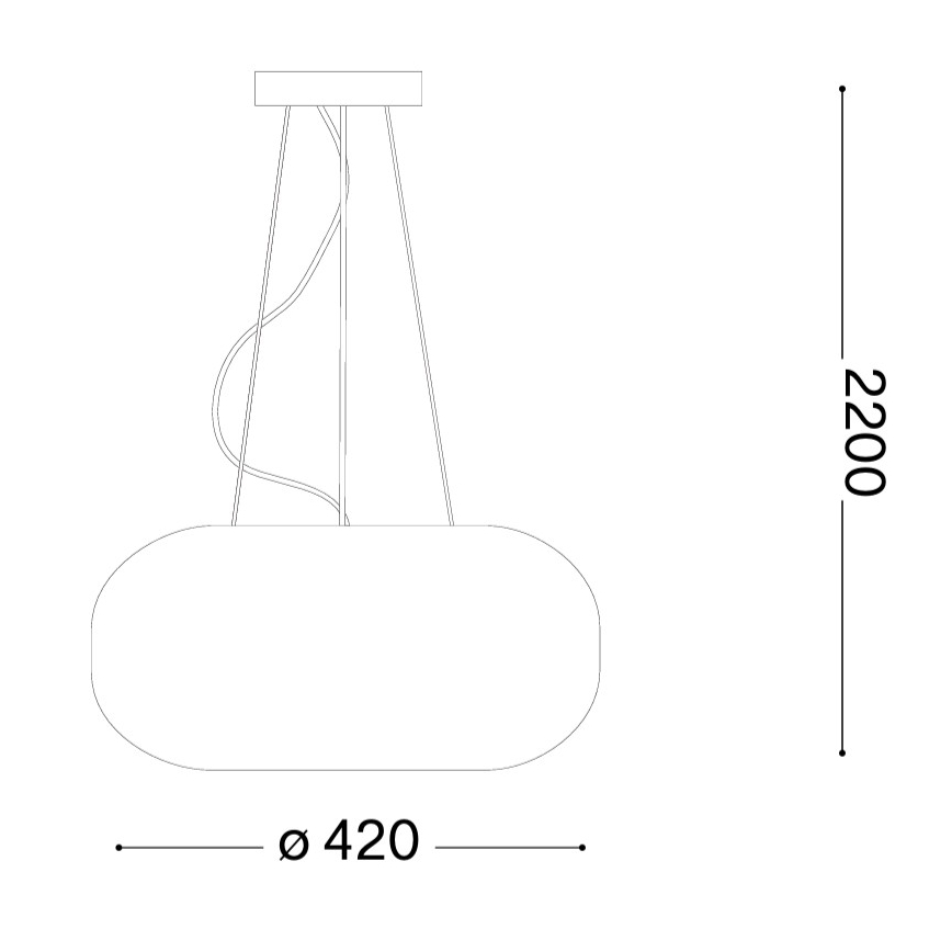 Ideal Lux - Lámpara colgante con cable ULISSE 3xE27/60W/230V Ø 42 cm blanca