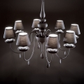 Ideal Lux - Lámpara colgante con cadena BLANCHE 8xE14/40W/230V diá. 92 cm negro