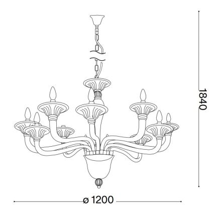 Ideal Lux - Lámpara colgante con cadena BRIGITTA 12xE14/40W/230V diá. 120 cm transparente