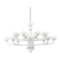 Ideal Lux - Lámpara colgante con cadena CASANOVA 16xE14/40W/230V diá. 120 cm blanco