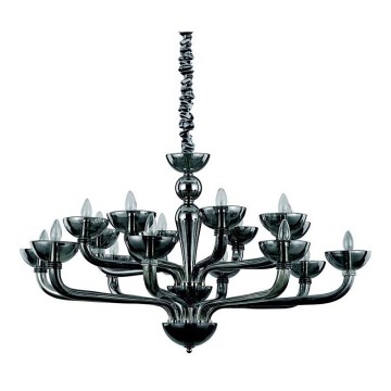 Ideal Lux - Lámpara colgante con cadena CASANOVA 16xE14/40W/230V diá. 120 cm gris