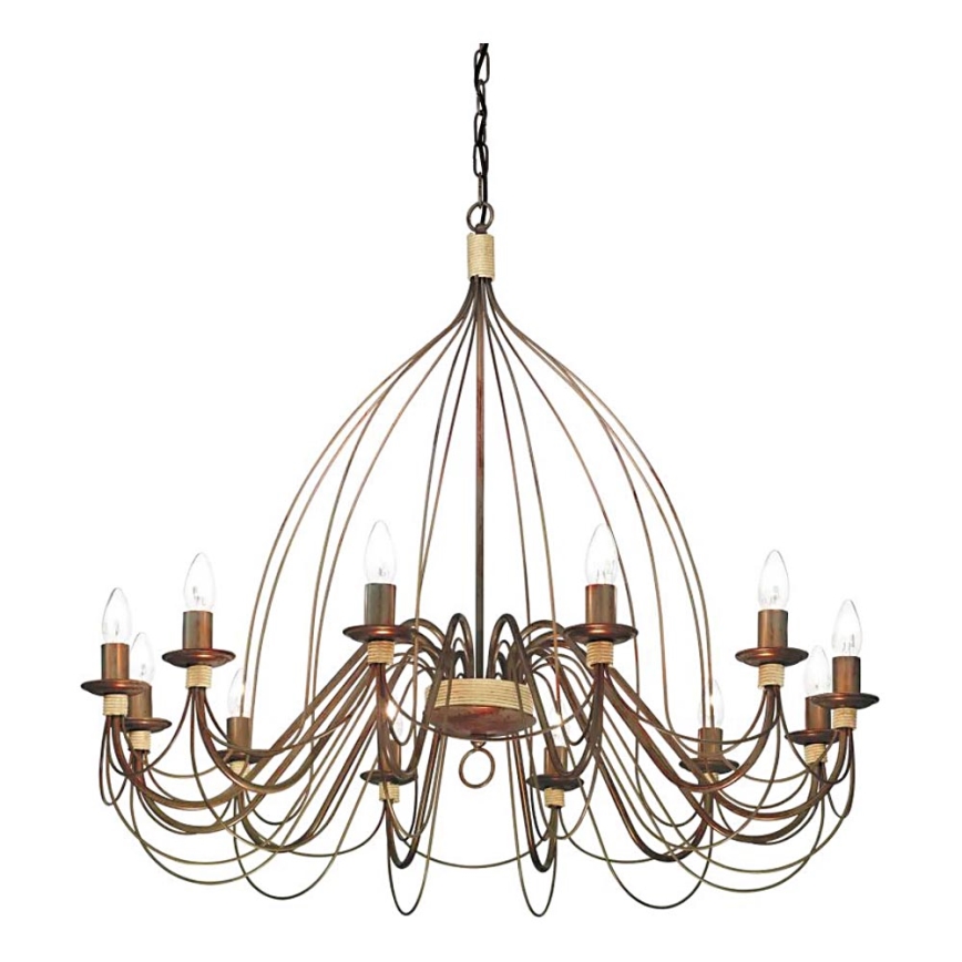 Ideal Lux - Lámpara colgante con cadena CORTE 12xE14/40W/230V diá. 95 cm cobre