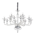 Ideal Lux - Lámpara colgante con cadena DANIELI 12xE14/40W/230V diá. 94 cm transparente
