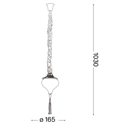 Ideal Lux - Lámpara colgante con cadena HAREM 1xE27/42W/230V diá. 16,5 cm latón