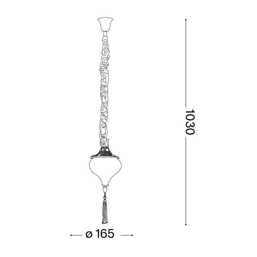 Ideal Lux - Lámpara colgante con cadena HAREM 1xE27/42W/230V diá. 16,5 cm latón