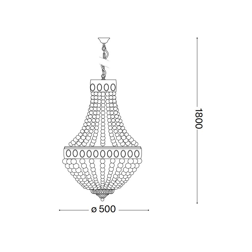 Ideal Lux - Lámpara colgante con cadena MONET 6xE14/40W/230V diá. 50 cm Cáñamo/blanco