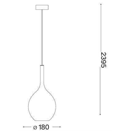 Ideal Lux - Lámpara colgante de cable KALIQUE 1xE27/42W/230V Ø 18 cm transparente