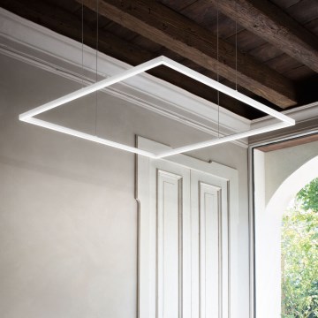 Ideal Lux - Lámpara colgante de cable ORACLE SLIM LED/44W/230V 3000K CRI 90 70x70 cm blanca