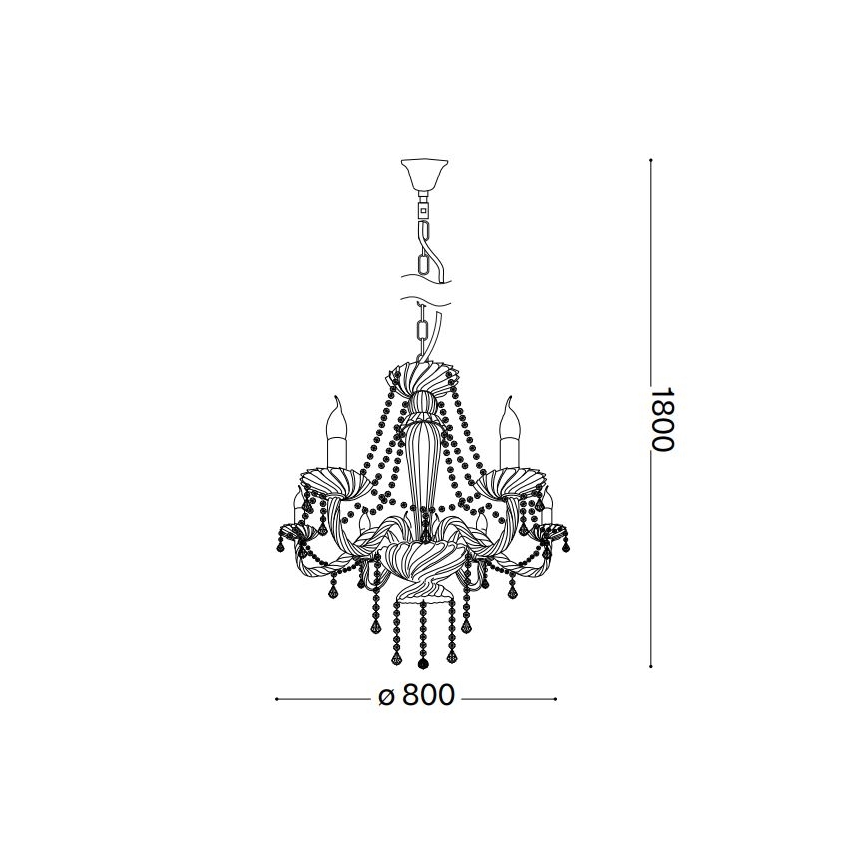 Ideal Lux - Lámpara colgante de cristal AMADEUS 8xE14/40W/230V diá. 80 cm transparente