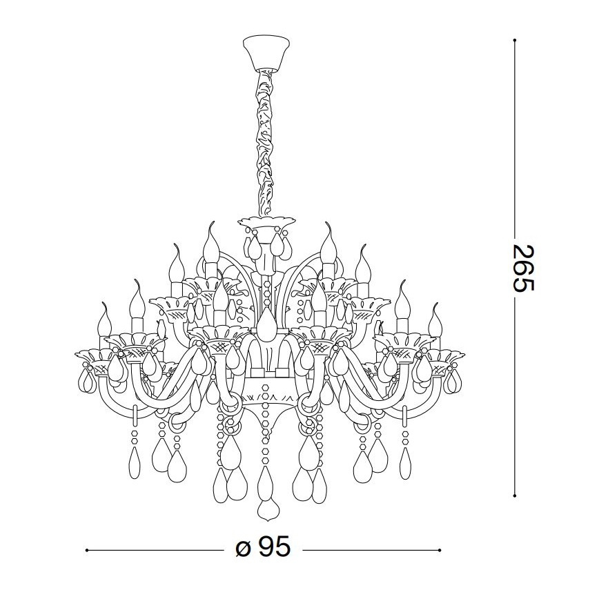 Ideal Lux - Lámpara colgante de cristal COLOSSAL 15xE14/40W/230V diá. 95 cm transparente/cromo brillante