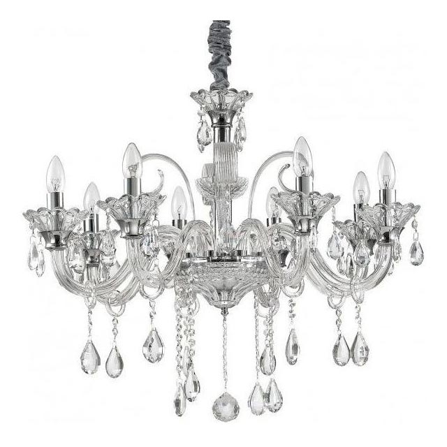 Ideal Lux - Lámpara colgante de cristal COLOSSAL 8xE14/40W/230V diá. 78 cm cromo brillante
