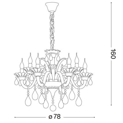 Ideal Lux - Lámpara colgante de cristal COLOSSAL 8xE14/40W/230V diá. 78 cm cromo brillante