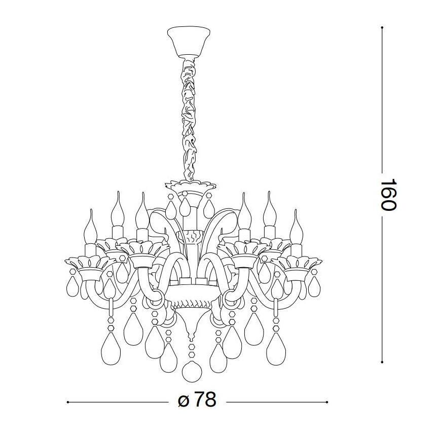Ideal Lux - Lámpara colgante de cristal COLOSSAL 8xE14/40W/230V diá. 78 cm cromo brillante