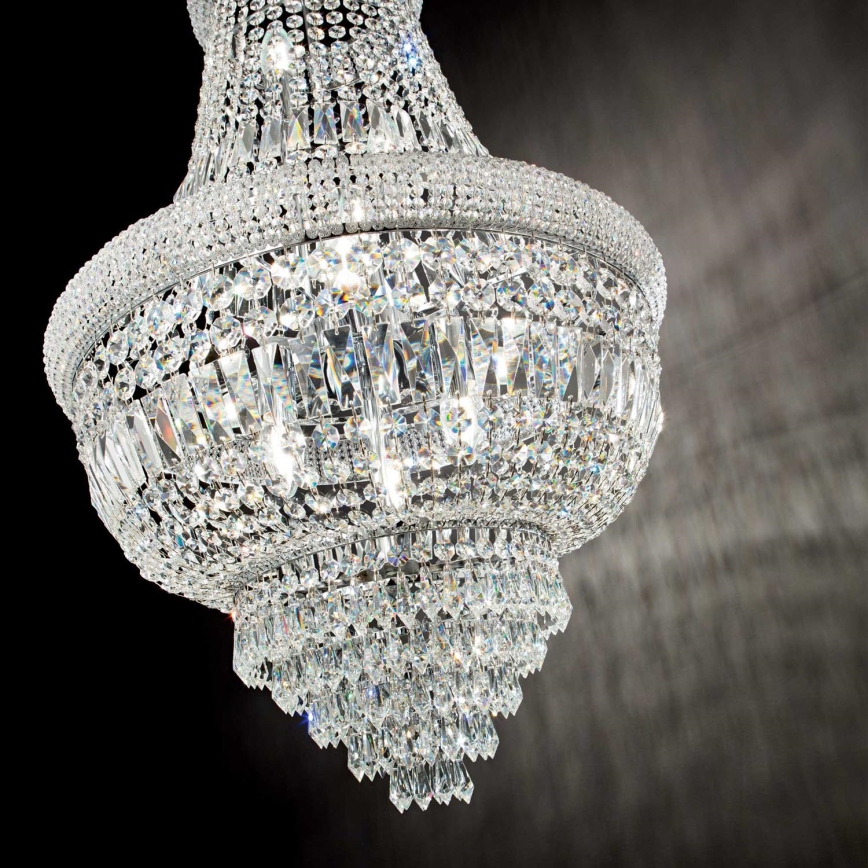 Ideal Lux - Lámpara colgante de cristal DUBAI 10xE14/28W/230V diá. 52 cm cromo brillante