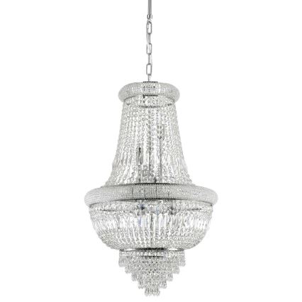 Ideal Lux - Lámpara colgante de cristal DUBAI 10xE14/28W/230V diá. 52 cm cromo brillante
