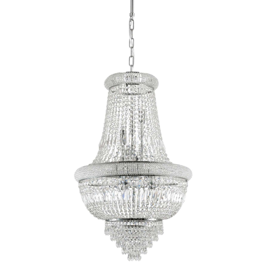 Ideal Lux - Lámpara colgante de cristal DUBAI 10xE14/28W/230V diá. 52 cm cromo brillante