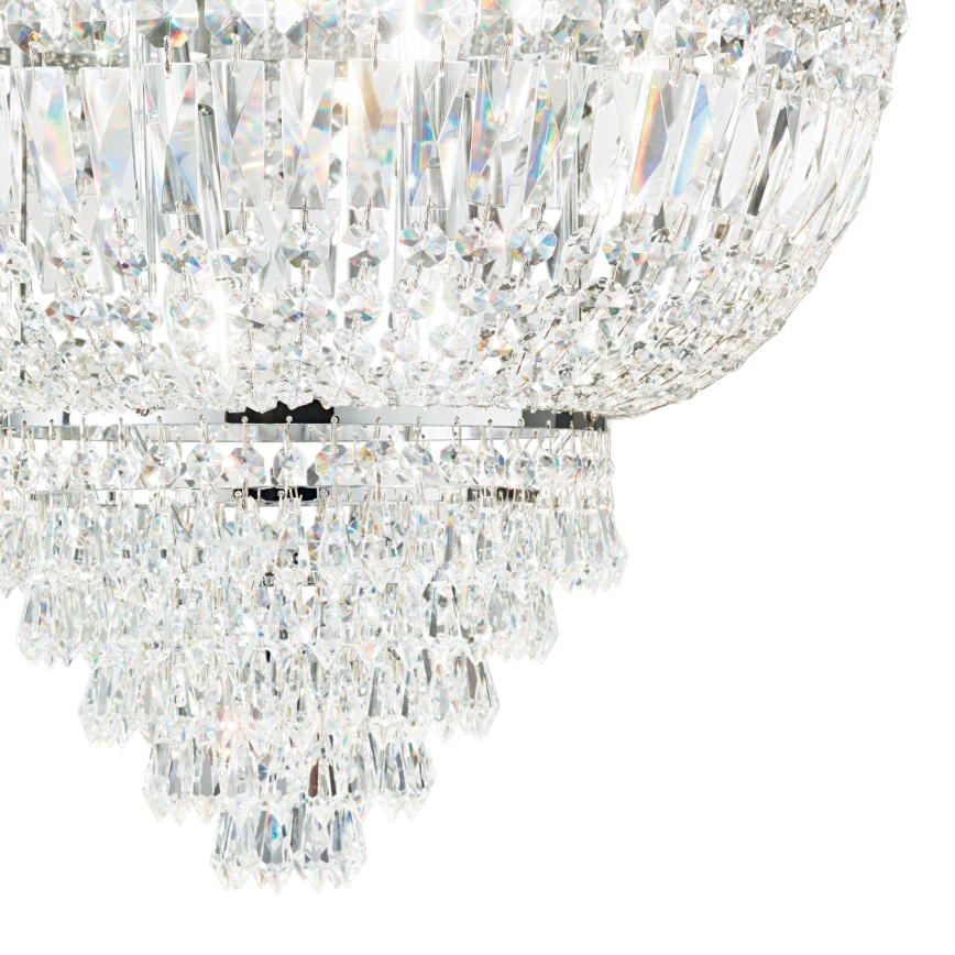 Ideal Lux - Lámpara colgante de cristal DUBAI 10xE14/28W/230V diá. 52 cm cromo brillante