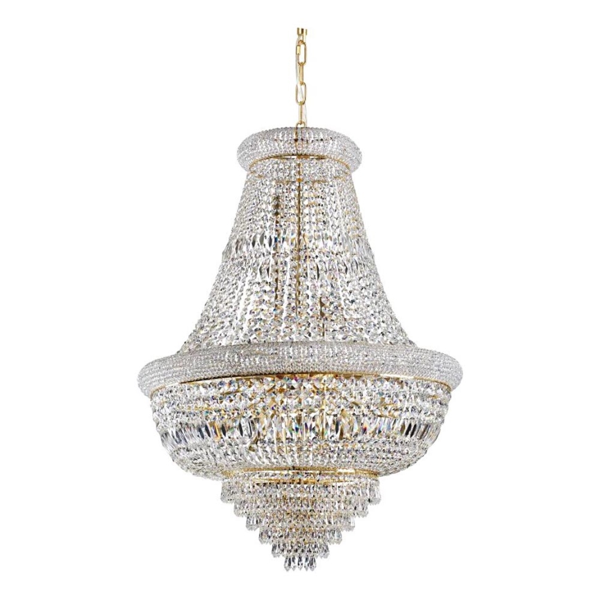 Ideal Lux - Lámpara colgante de cristal DUBAI 24xE14/28W/230V diá. 80 cm dorado