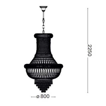 Ideal Lux - Lámpara colgante de cristal DUBAI 24xE14/28W/230V diá. 80 cm dorado