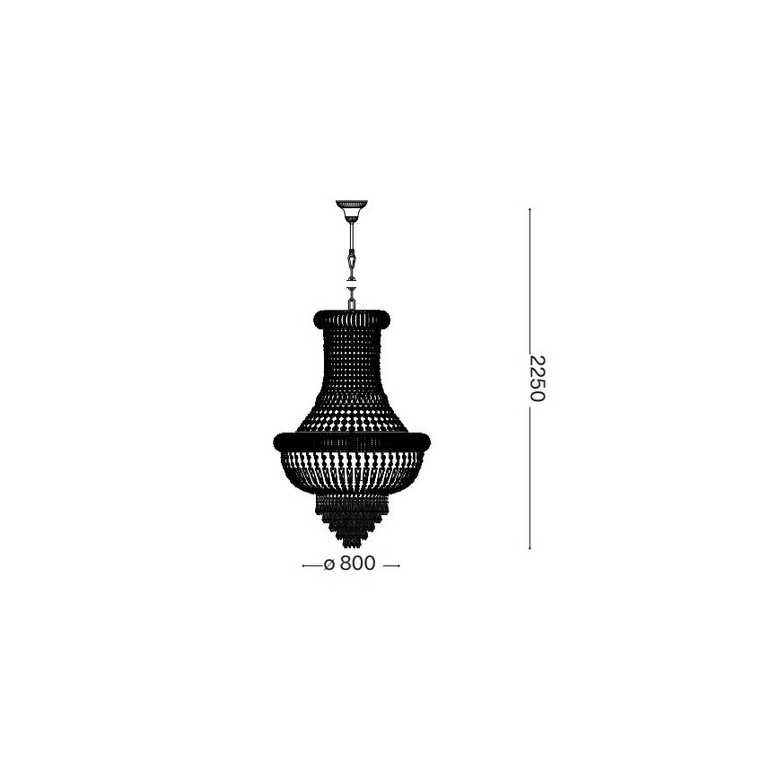 Ideal Lux - Lámpara colgante de cristal DUBAI 24xE14/28W/230V diá. 80 cm dorado