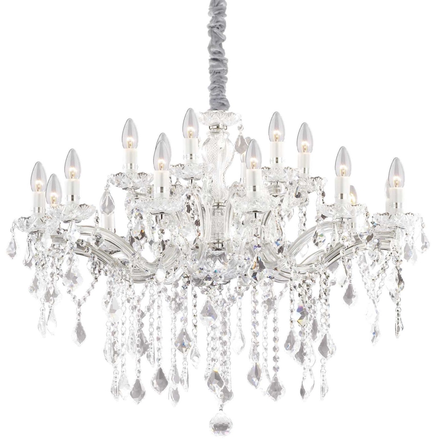 Ideal Lux - Lámpara colgante de cristal FLORIAN 18xE14/40W/230V diá. 86 cm transparente