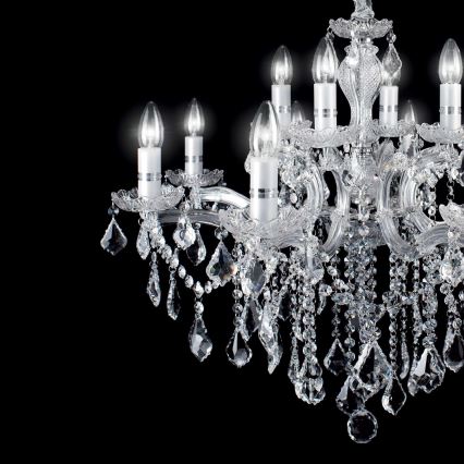 Ideal Lux - Lámpara colgante de cristal FLORIAN 18xE14/40W/230V diá. 86 cm transparente