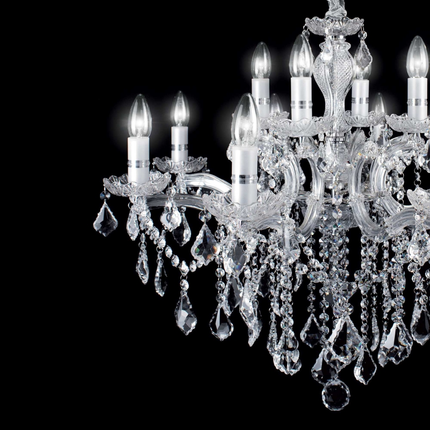 Ideal Lux - Lámpara colgante de cristal FLORIAN 18xE14/40W/230V diá. 86 cm transparente