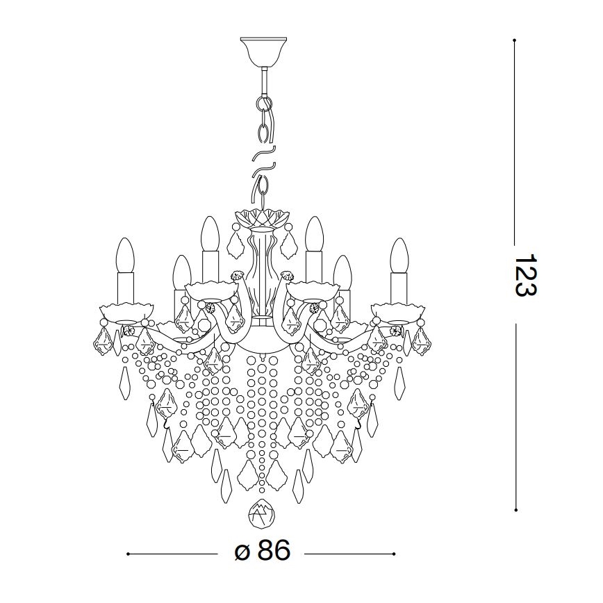 Ideal Lux - Lámpara colgante de cristal FLORIAN 18xE14/40W/230V diá. 86 cm transparente