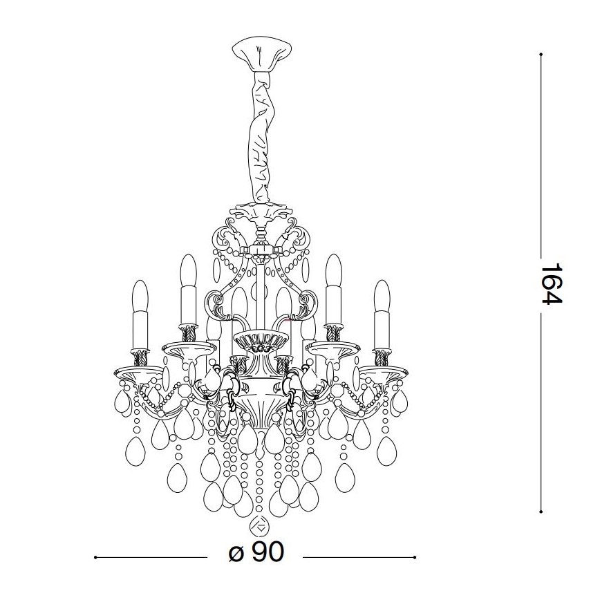 Ideal Lux - Lámpara colgante de cristal GIOCONDA 12xE14/40W/230V diá. 90 cm plata