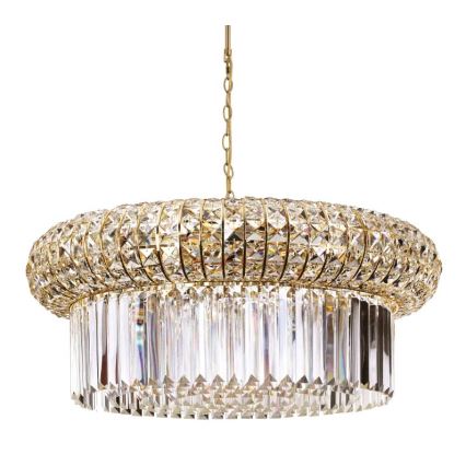 Ideal Lux - Lámpara colgante de cristal NABUCCO 16xE14/40W/230V diá. 70 cm dorado