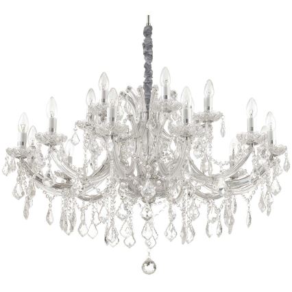 Ideal Lux - Lámpara colgante de cristal NAPOLEON 18xE14/40W/230V diá. 96 cm cromo brillante