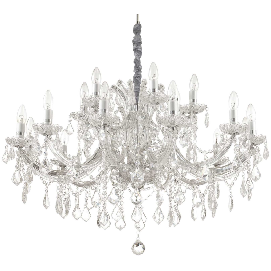 Ideal Lux - Lámpara colgante de cristal NAPOLEON 18xE14/40W/230V diá. 96 cm cromo brillante