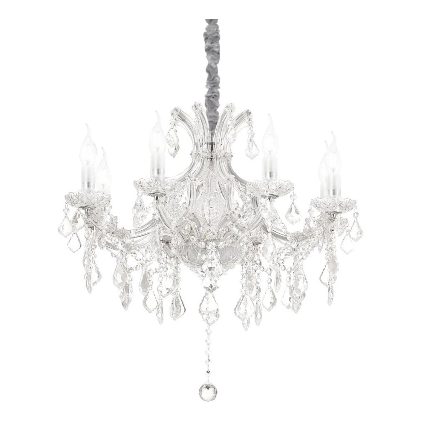Ideal Lux - Lámpara colgante de cristal NAPOLEON 8xE14/40W/230V diá. 67 cm cromo