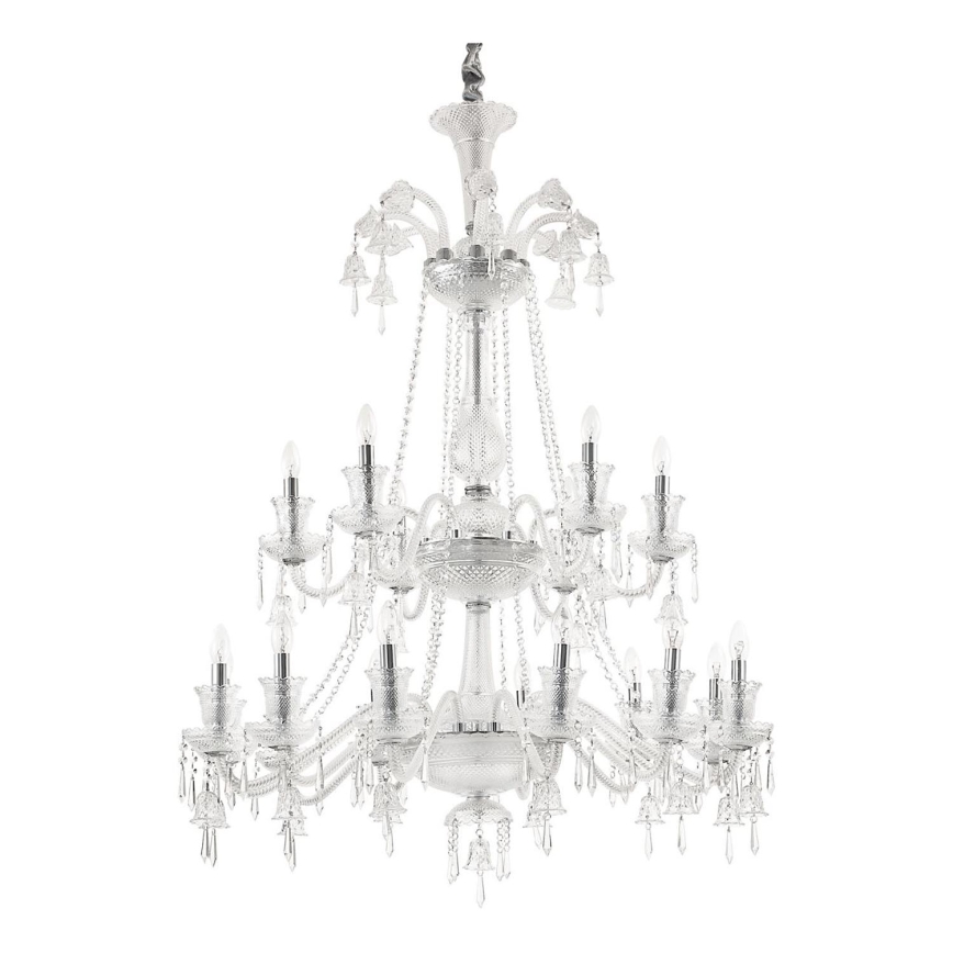 Ideal Lux - Lámpara colgante de cristal REDENTORE 18xE14/40W/230V diá. 102 cm transparente