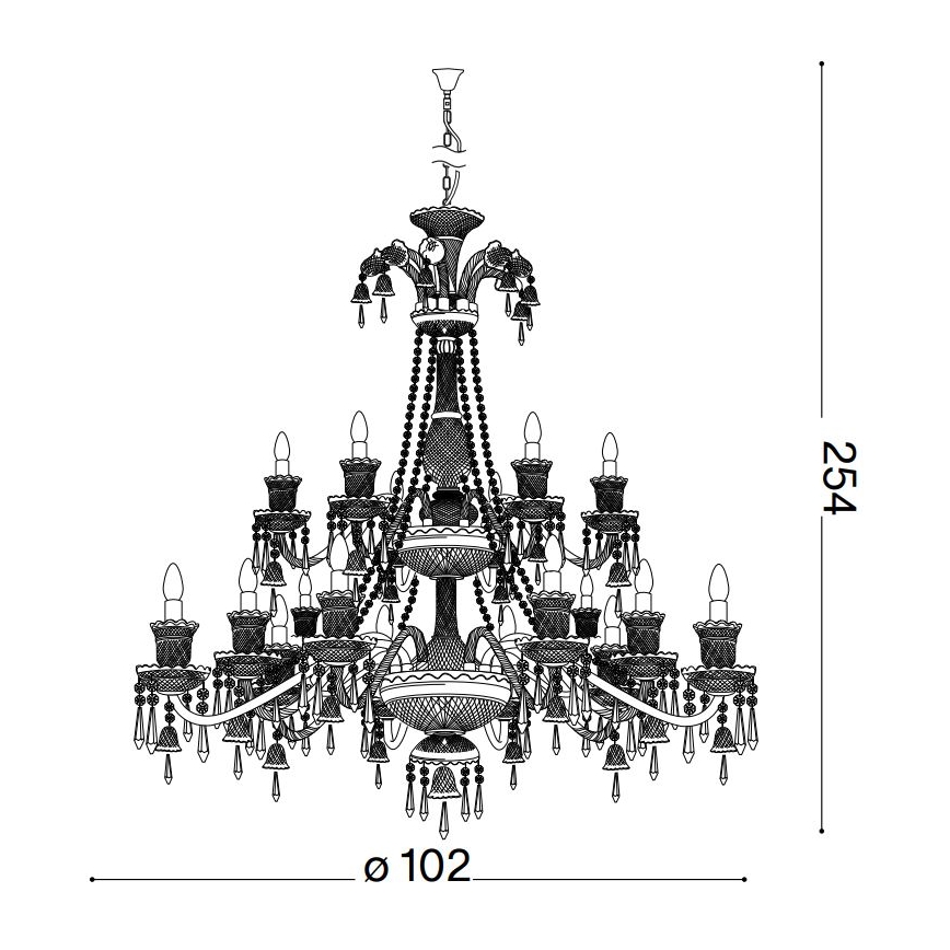 Ideal Lux - Lámpara colgante de cristal REDENTORE 18xE14/40W/230V diá. 102 cm transparente