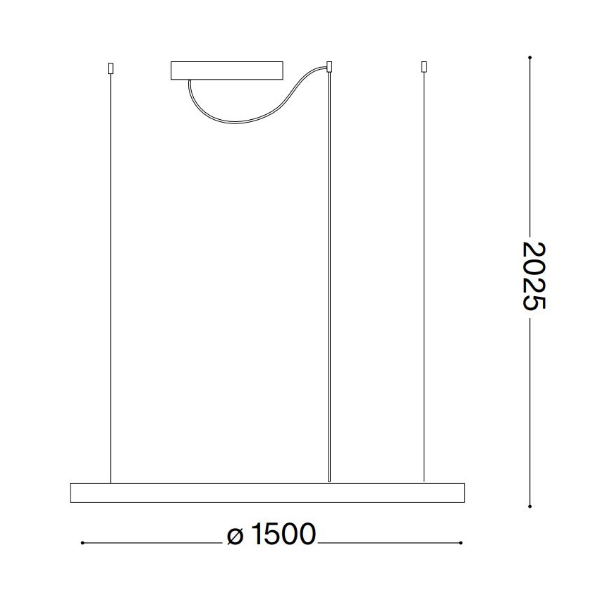 Ideal Lux - Lámpara colgante LED con cable ORACLE SLIM LED/83W/230V 4000K IRC 90 Ø 150 cm blanco