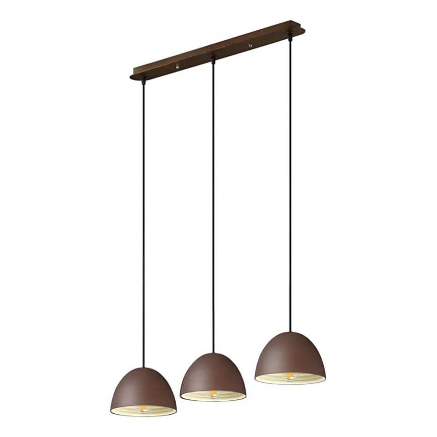 Ideal Lux - Lámpara colgante FOLK 3xE27/60W/230V marrón