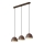 Ideal Lux - Lámpara colgante FOLK 3xE27/60W/230V marrón